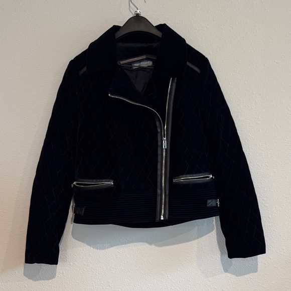 Bagatelle Navy Quilted Bomber Jacket - Picture 1 of 7